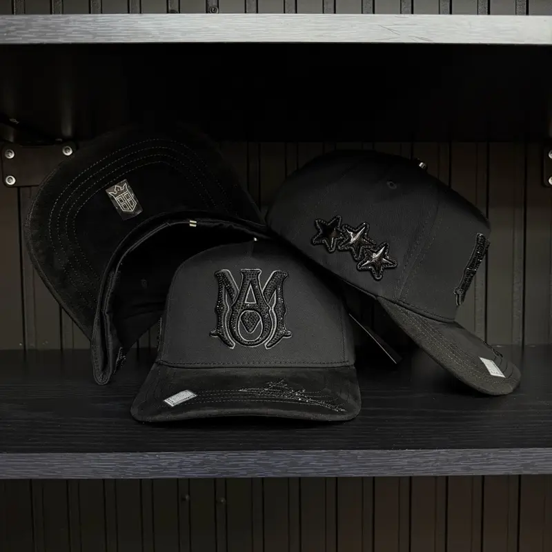 AMR Bigg Boss Hat SnapBack- Black suede visor AMR Bigg Boss Hat SnapBack- Black suede visor