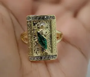 Plated Multicolor Saint Jude Adjustable Ring