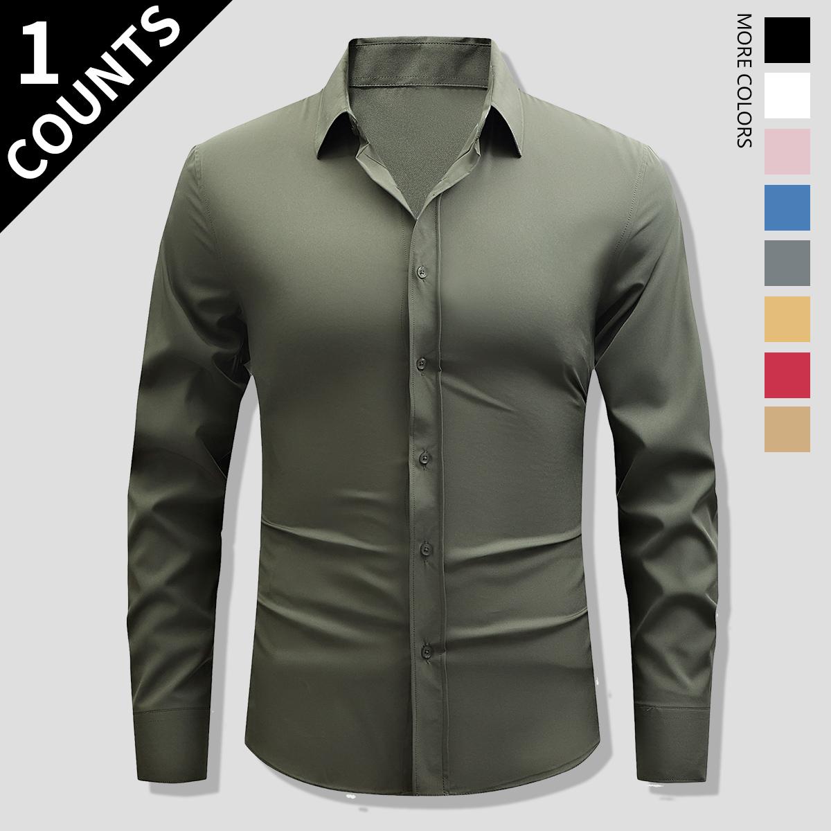 Men's Classic Slim Fit Dress Shirt – Professional Long Sleeve Button-Down – Versatile Tailored Look for Business, Weddings, and Everyday Essentials