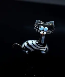 Glass Cat Figurine, Collectible Glass Cat, Murano Quality Gift At A Fraction Of The Price, Handcrafted In Ukraine
