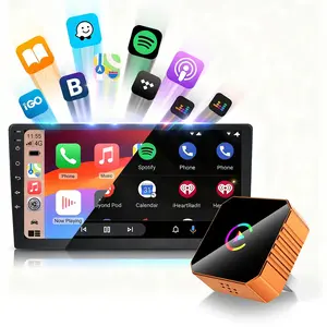 2026 New Orange CarPlay Wireless Adapter, Car Audio, compatible with iPhone/Android, fast connection, no delay, hands-free calling, electronic charger, high-quality material, perfect gift for boyfriend for Christmas or birthday