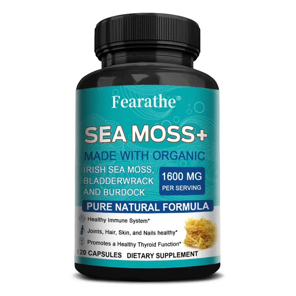 Fearathe Irish Moss Dietary Supplement - Vegetarian-Friendly, 120 Capsules for Joint Support, Healthy Thyroid Function