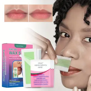 Rozino Easy Facial Hair Removal Wax Strips - Simple Operation & Smooth Result Waxing Kit Set for Body Care - Cosmetic Waxing Kit for All Skin Types