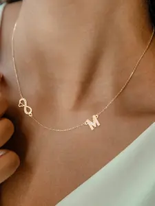 Women's Classic Stainless Steel Chain Necklace, Letter Pattern Infinity Symbol Design, Casual Style Jewelry for All Seasons