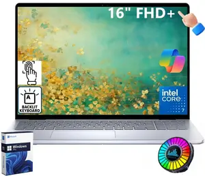 Dell 16" FHD+ Touchscreen Business Laptop, Up to 64GB DDR5, Up to 4TB SSD, Intel Core 7 150U, AI Copilot Key, Fingerprint Reader, Backlit KB, Windows 11 Pro,ICE BLUE