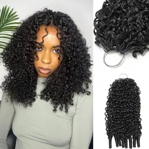 RhisoHair 2Packs 100g Pre-Separated Burmese Curly/Deep Wave/Jerry Curly Machine Made Feather Crochet Human Hair Extension - Miracle Knots Boho Braids, Multiple Curly & Wave Textures Protective Hairstyles For Black Women #TikTokShopSpringGlowUp