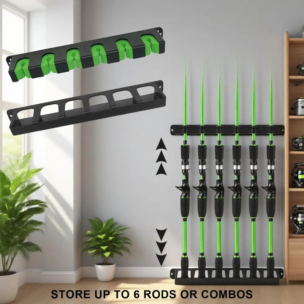Fishing Rod Holder, Fishing Rods Holder, 2 Counts Fishing Rod Display Rack, Wall Mounted Fishing Rod Storage Organizer, Outdoor Fishing Accessories, Rod Holders Storage