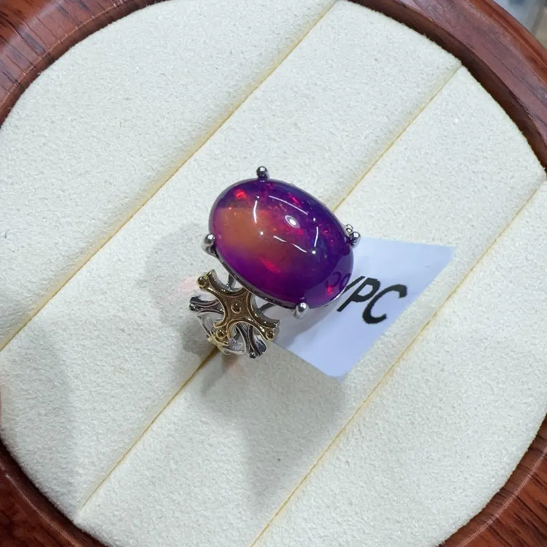 Mary(12979)gc.Purple opal ring s925