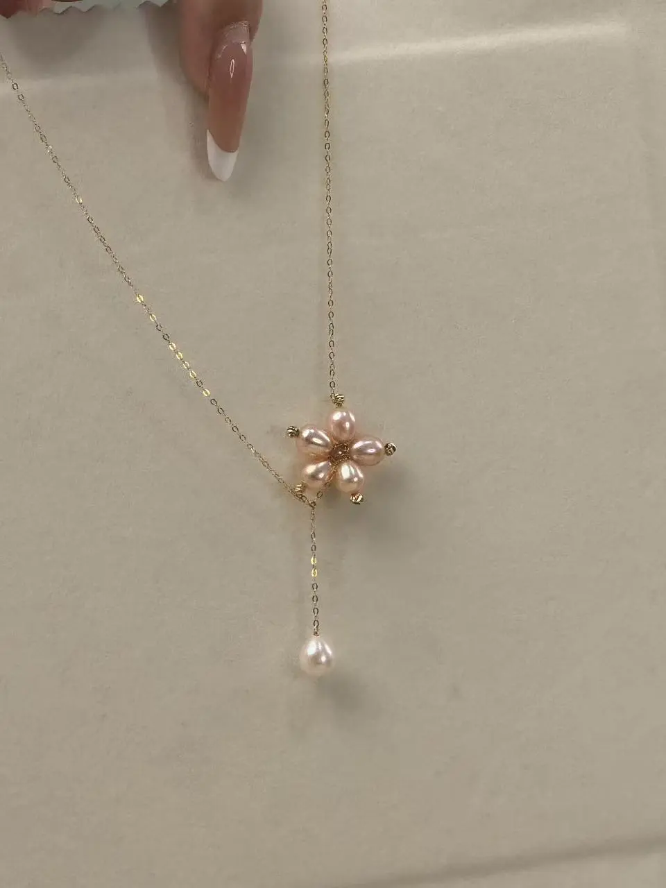 NO.02 5-bead flowered pearl necklace