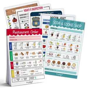 6 Count Playtime Notepads for Kids - 40 Pages of Imaginative Role Play - Durable Tear-Off Pages - Perfect for Preschool Kindergarten & Homeschooling - Enhances Creativity & Social Skills