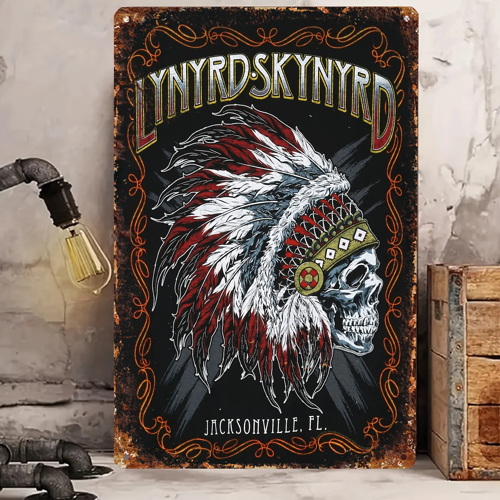 Vintage Classic Rock Band Metal Tin Sign (8"x12") - Decorative Metal Art, Vertical Wall Home Sign, Music Theme Decor, Farmhouse Accent Gift for Home-Bar, Decorative Metal Prints, Metal Art Prints