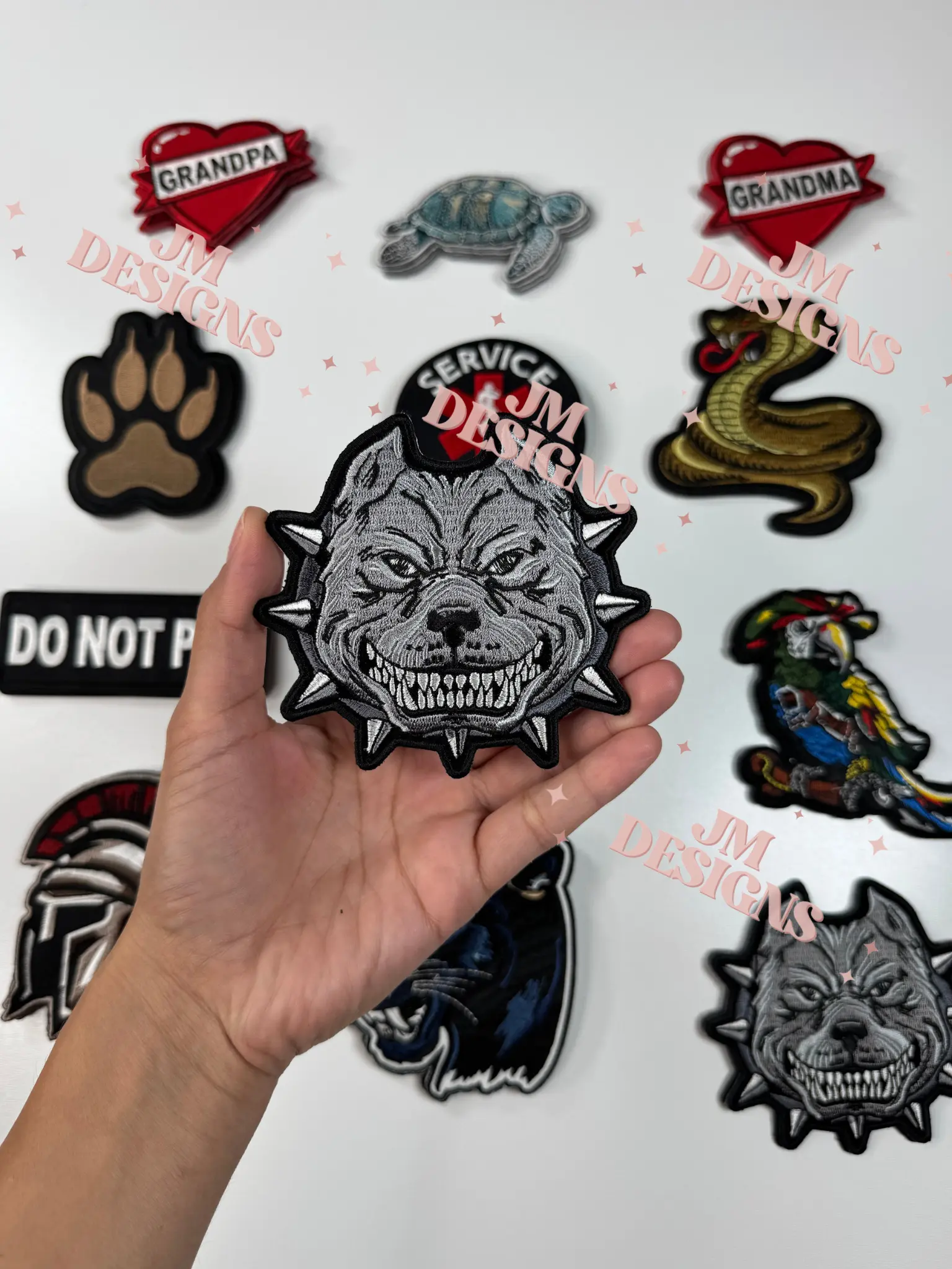 Pitbull Iron On Patch |Iron On |Bold Patch| Funny Patches | Hat Bar|Trucker Hat