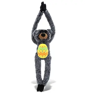 DOLLIBU Polyester Plush Easter Egg Stuffed Animal - Super Soft, Long-Arms, Black Ursine Design Kids' Easter Gifting Stuffed Toy