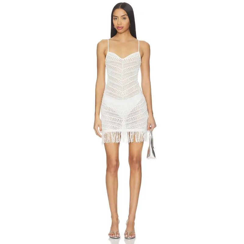 haven ivory fringe cutout mini dress - TikTok Shop