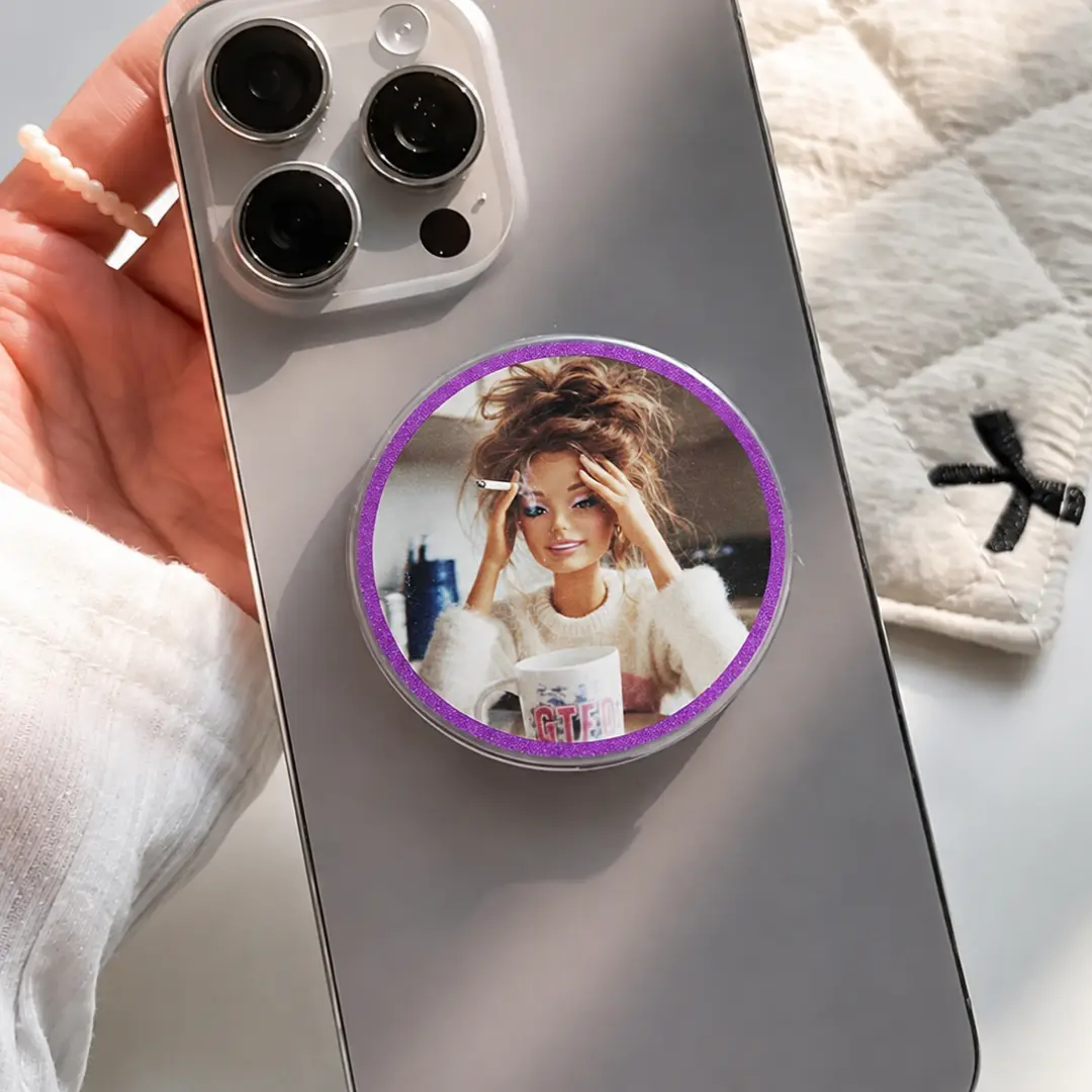 Funny Disgusted Meme Doll Phone Grip, Aesthetic Quirky Reaction Face Pop Socket, Durable Collapsible Stand & Holder for iPhone & Kindle, Trendy Gift
