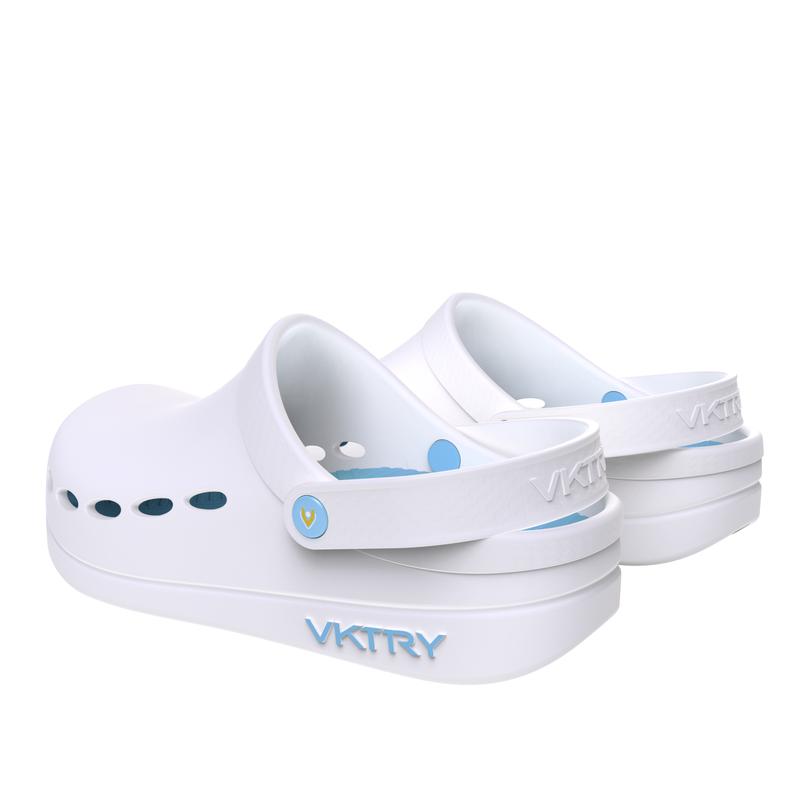 VKTRY Recovery Clog in White/Blue (with Carbon Cloud Technology)
