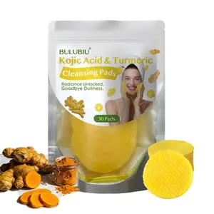Turmeric Kojic Acid Sponges Face Cleaning Pads Exfoliating Facial Scrubber for Hyperpigmentation Sun Damage Age Spots Brightening Skin Care Gifts for Her