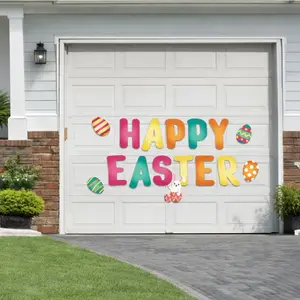 VictoryStore Happy Easter Printed Metal Garage Magnet - Water-Proof Home Decor Accessory for Easter Door Decoration Display