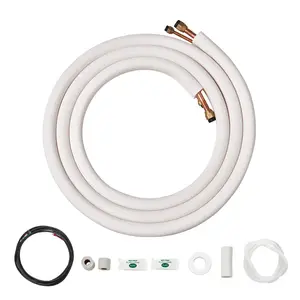 VEVOR 16FT Mini Split Line Set,  3/8" & 5/8" O.D Copper Pipes Tubing and Triple-Layer Insulation, for Air Conditioning or Heating Pump Equipment & HVAC with Rich Accessories (18ft Connection Cable)