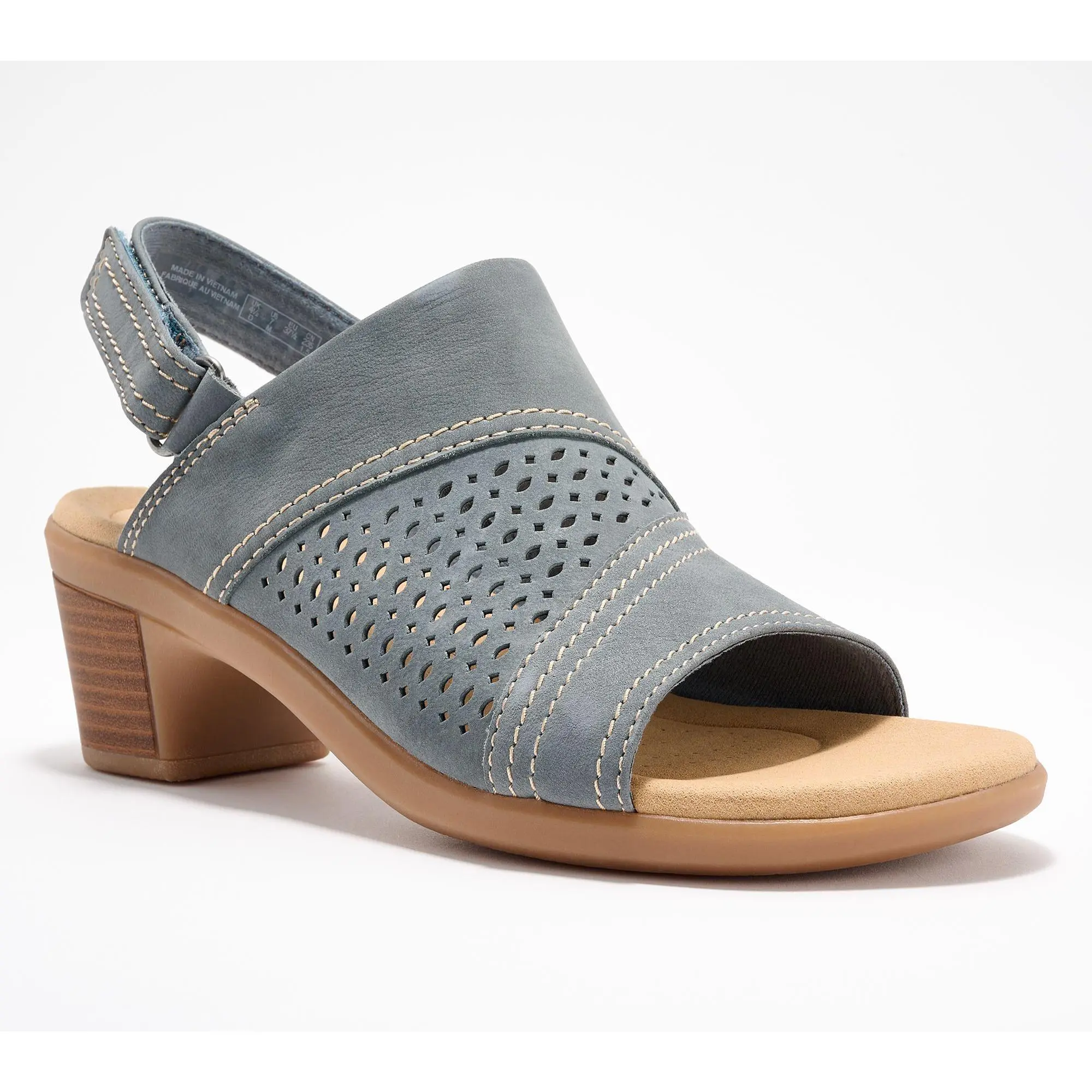 Clarks Collection Leather Heeled Sandals -Emily2 Mist