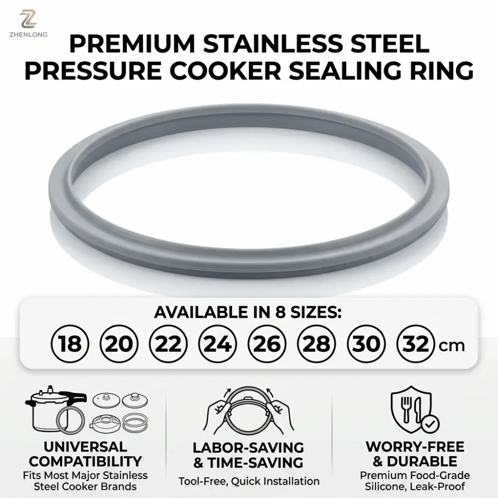 Silicone Pressure Cooker Sealing Ring 18-32cm 2-8L Silicone Rubber Gasket Leakproof Heat Resistant Replacement Part Cooker Parts