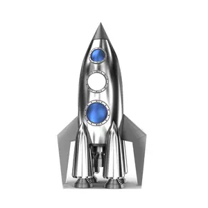 212 MAIN Large-Scale Rocket-Shaped Cardboard Stand-Up Cutout, 72x39 in. Photo Prop, Space Themed Birthday Party Decorations for Home Decor