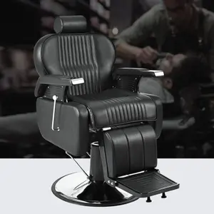 Heavy Duty Reclining Barber Chair,All Purpose Hydraulic Recline Barber Chair Salon Beauty Styling Chair360° Swivel&Height Adjustable,for Barber Shop & Beauty Salon,Spa Tattoo Styling Equipment,Black