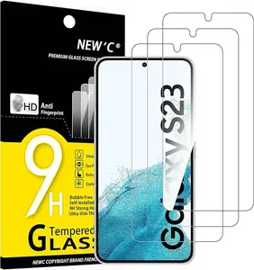 NEW'C [3 Pack] Designed for Samsung Galaxy S23 Screen Protector Tempered Glass, Case Friendly Ultra Resistant