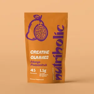 Nutriholic Creatine Monohydrate Gummies - Mango Passionfruit (45 Count) 1.5g Creatine per Gummy Organic GMO Free ( Supplement Healthcare Dietary Fitness Creatine Monohydrate)