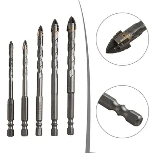 High-Speed Steel Twist perkakasan alat 5-Piece Titanium Hex Shank Spade Drill Bit Set - #3,#4,#5,#6,#8 Sizes - Impact Ready for Wood, Metal & Plastic - Quick Change 1/4" Hex Shank with Reinforced Pin Construction