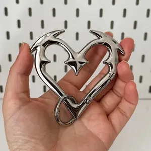 Heartbreaker Carabiner Gothic Heart Keychain Bold Statement Piece Heavy Duty Zinc Alloy Metal Keychain for Keys Bag Perfect Gift for Him Her 2026