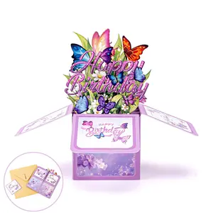 3D Pop-Up Birthday Card, Unique Fun Sweet Gift, Multilingual Surprise Design, Perfect for Weddings, Valentine's Day, Engagements