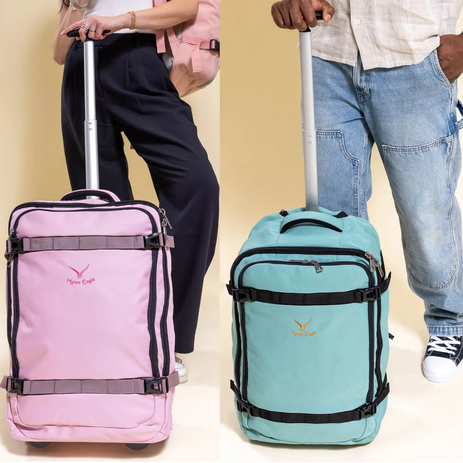 HYNES EAGLE Updated 42L Rolling Backpack with Wheels, Airline Approved Carry  on Luggage, Laptop Travel Backpack for Women and Men - TikTok Shop