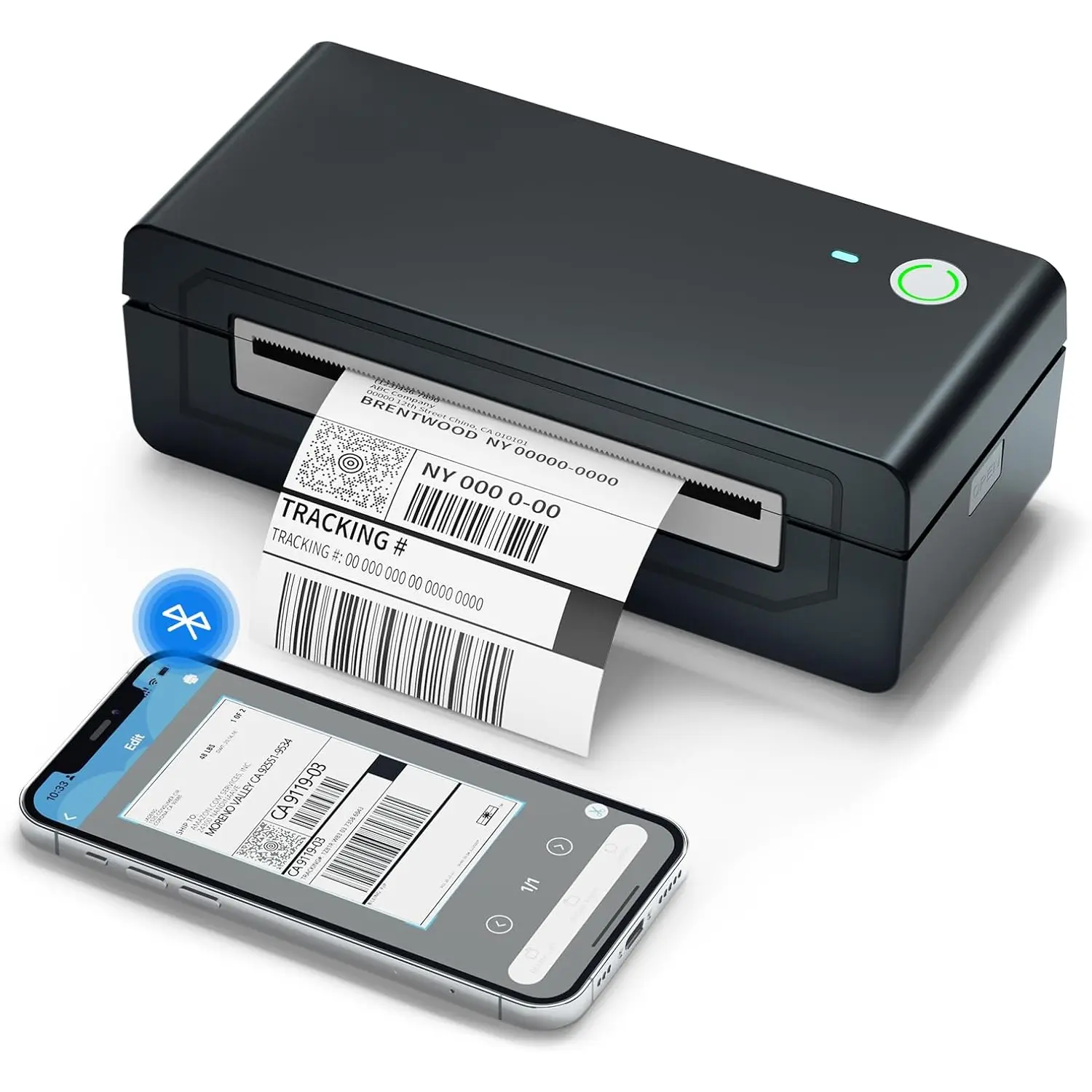 Thermal Shipping Label Printer, 4X6 Inkless Label Machine for iOS, Android, Laptop,  Printer for Small Business, Compatible with , UPS, Shopify, Black