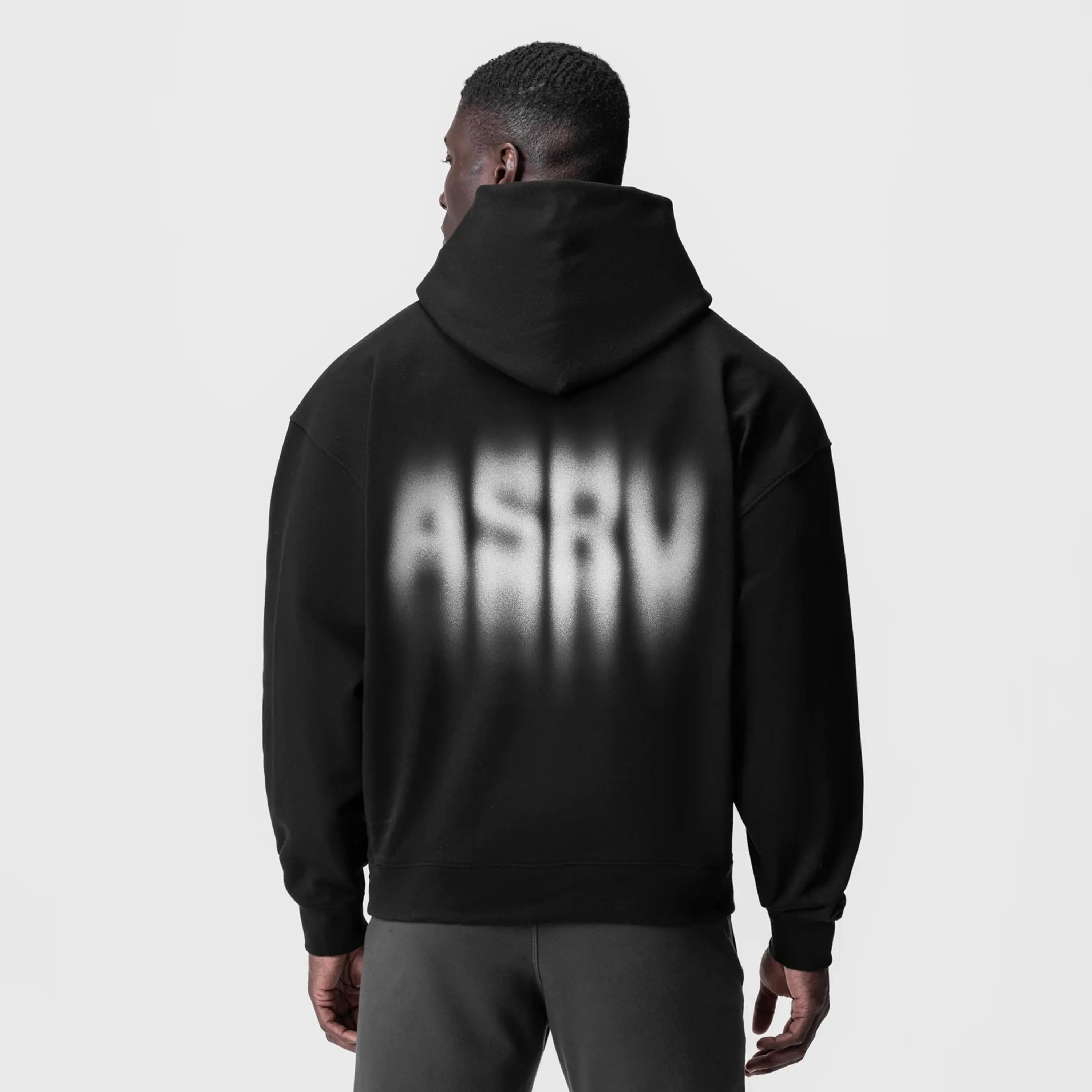 0874. Tech-Terry™ Zip Pocket Hoodie - Black "Motion Blur"