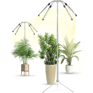 Grow Lights for Indoor  Full ,15-62 Inches Height Adjustable Dsektop and Standing  Growing Lights with Detachable Tripod Stand for Large and Small , Auto /Off Timer