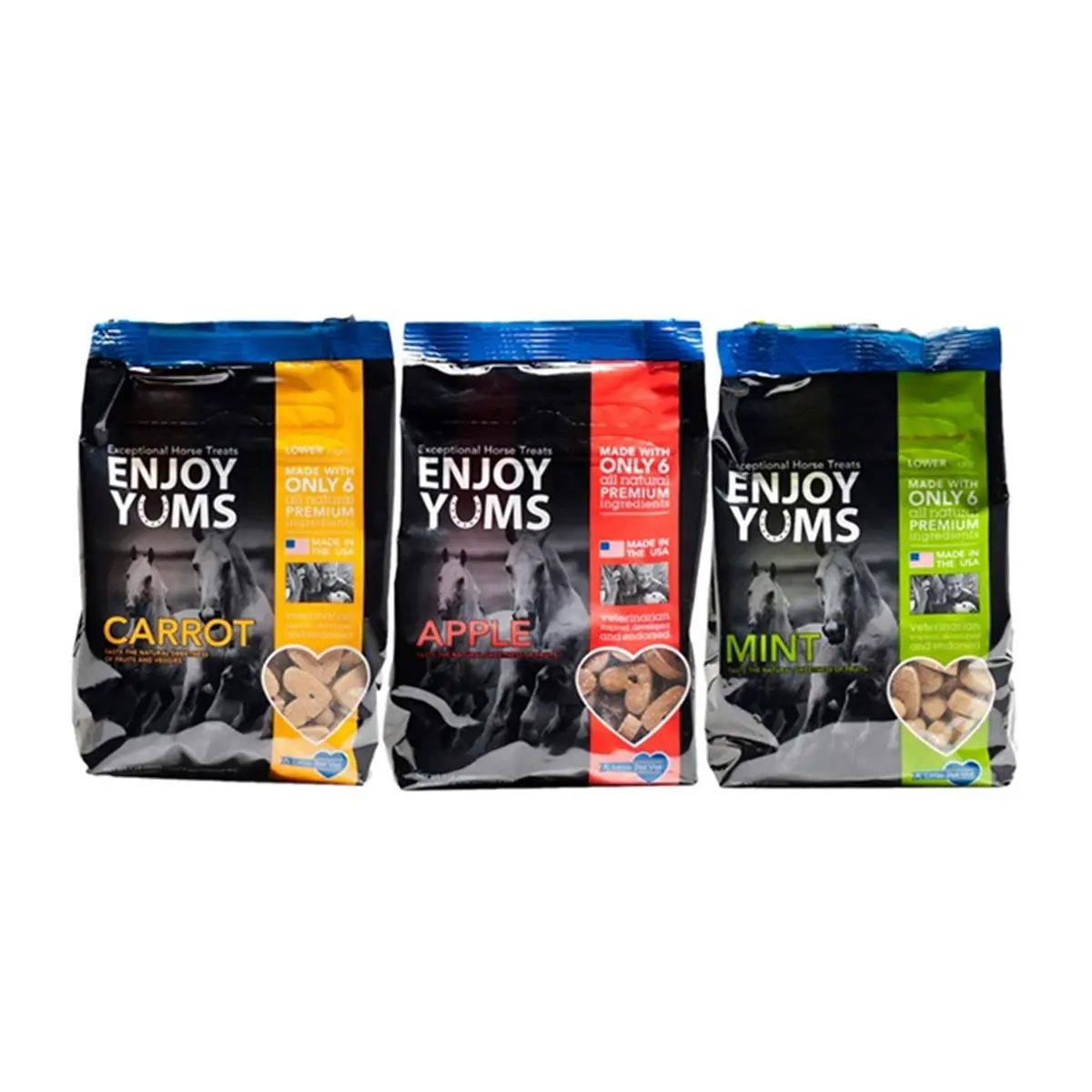 212 MAIN Enjoy Yums 4001-AP Rice Bran Horse Treats, 1 lbs, FDA Registered, Healthy Skin Support, Crisp Crunch, Digestive Aid, Equestrian Snack