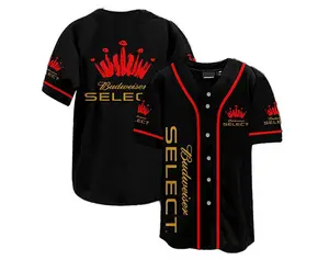 Select Budweiser Beer Themed Baseball Jersey HU