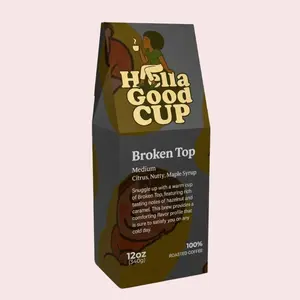 Hella Good Cup Broken Top Medium Roast Coffee 12oz Citrus Nutty Maple Syrup Hazelnut Caramel Perfect for Chilly Mornings and Quiet Moments - Beverage