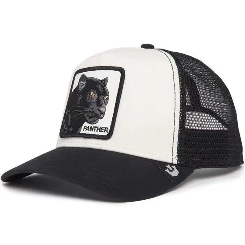 Wolf Embroidery Trucker Hat for Men, Ins Style Mesh Fabric Baseball Cap with an Adjustable Fit, One Size, Mens Hats