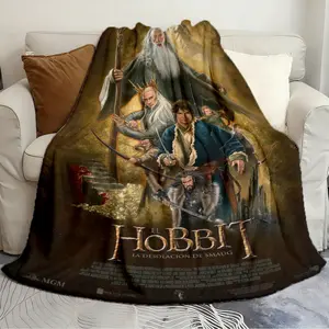 Casual Blanket The Hobbit The Desolation of Smaug Movie Poster Abstract blanket Sofa cover soft flannel blanket cozy home and travel blanket