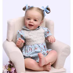 22 inches 55 cm Silicone Doll Girl Princess with Cute Face Lifelike Reborn Doll Artist Hand Painted Realistic Revived Baby Doll for Collection Festival Birthday Halloween Perfect Christmas Gift for Children Over 3 Years Old
