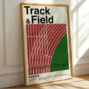 Track & Field Poster Athletics Print Unframed, Running Wall Art, Track Athlete Gift Poster, Minimalist Decor, Bedroom Print, Motivational Running Poster, Sport Art For Him, Wall Art Print, Poster For Gift