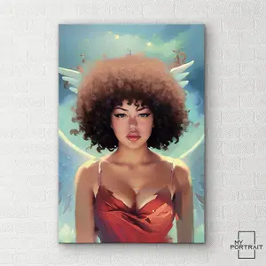 Personalized Self Portrait Canvas Print for Home and Office Decor - High-Quality Wooden Frame