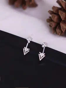 Triangle Shaped Artificial Zircon Inlaid Earrings, Elegant Jewelry for Party, Daily Clothing Decor, Trendy All-match & Exquisite Jewelry for Birthday Gift