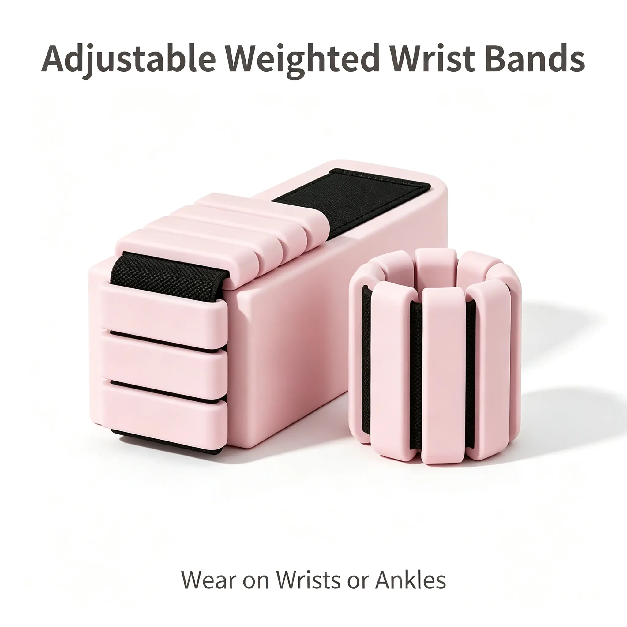 Removable Adjustable Weighted Ankles-Wrists Weights, Flexible Silicone-Steel Band, Custom Load Simple Design, Ideal for Pilates Fitness, Gym & Home Workouts
