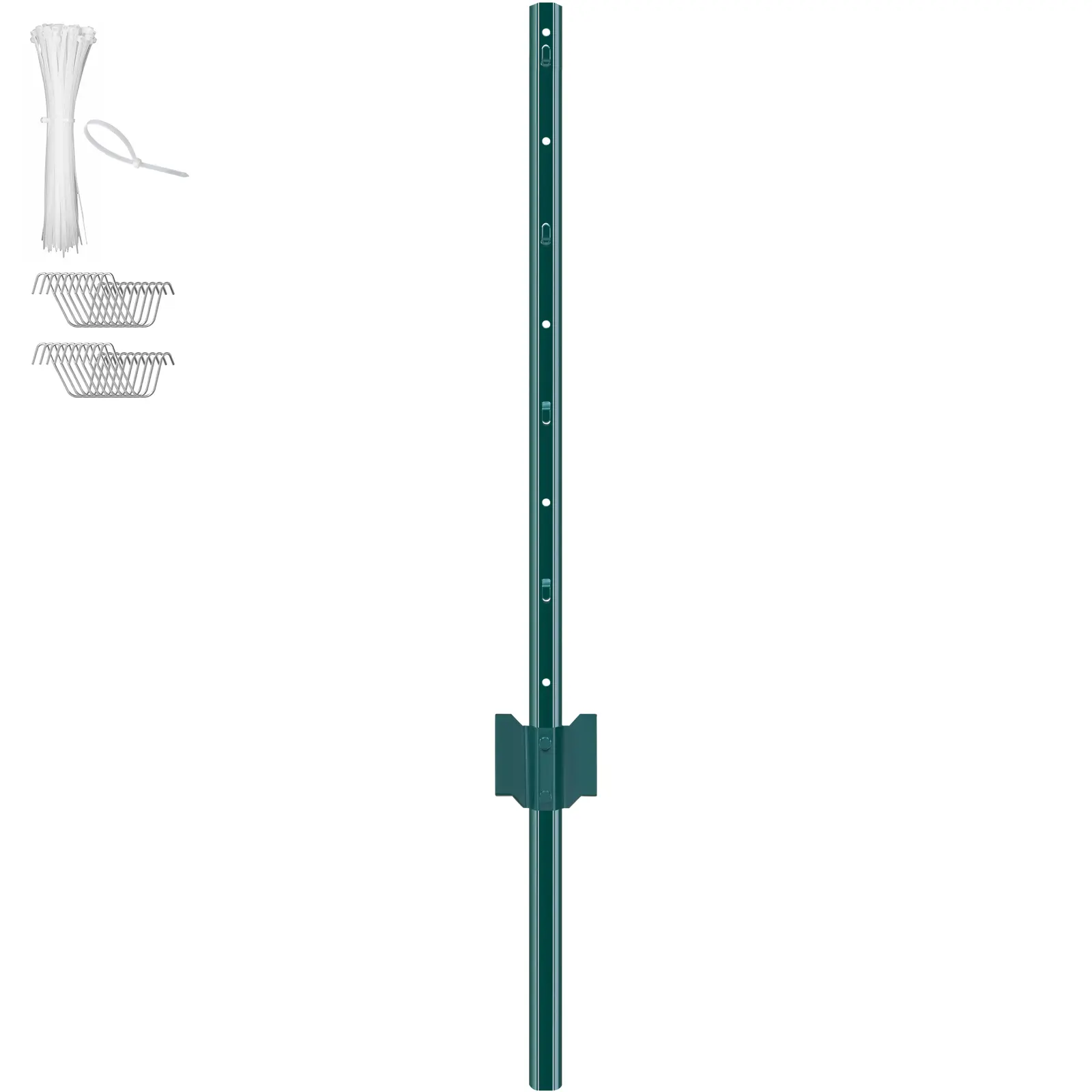 【summerfinds】VEVOR 3 Feet Fence Post, 10 Pack T-Post Heavy Duty Metal Fence Posts, Sturdy Steel Fence Stakes for Garden Yard, Lawn, Farms and Outdoor Wire Fencing, Green