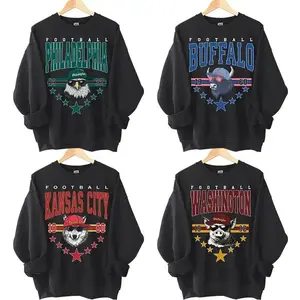 Vintage Sport All Team Football Classic Crewneck Black Sweatshirt, Unisex All Teams Football Sweatshirt, Trending Football Shirt, Retro Football Shirt, Gifts For Football Fans Sport - BM