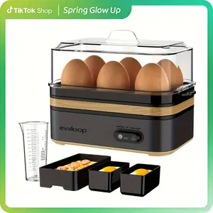 EVOLOOP Rapid Egg Cooker 6 Egg Capacity BPA free Electric Egg Cooker for Hard Boiled Eggs, Poached Eggs, Scrambled Eggs, or Omelets，Easy and Convenient Way to Prepare Delicious Eggs ,outdoor gear Kitchen Appliances