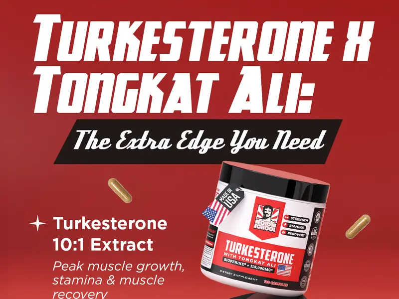Old School Labs Turkesterone for Men with Tongkat Ali & BioPerine - Supports Men’s Fitness, Performance & Vitality Support, 120 Capsules